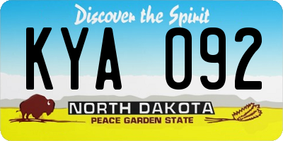 ND license plate KYA092