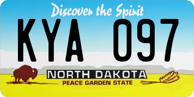 ND license plate KYA097