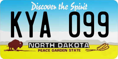 ND license plate KYA099