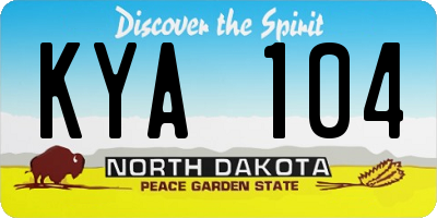 ND license plate KYA104