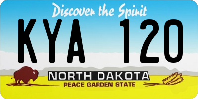 ND license plate KYA120