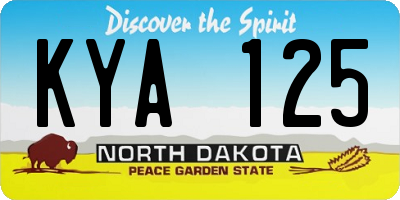 ND license plate KYA125