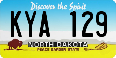 ND license plate KYA129