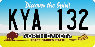 ND license plate KYA132