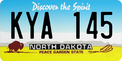 ND license plate KYA145