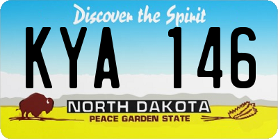 ND license plate KYA146