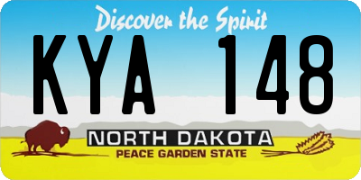 ND license plate KYA148