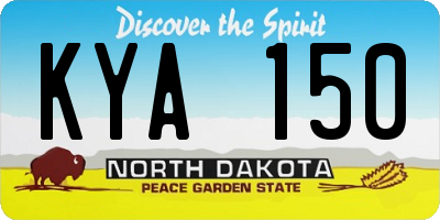 ND license plate KYA150