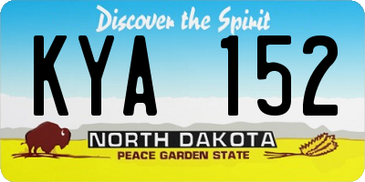 ND license plate KYA152