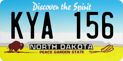 ND license plate KYA156