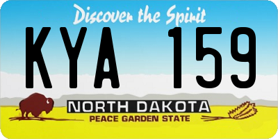 ND license plate KYA159