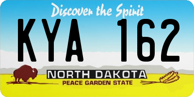 ND license plate KYA162