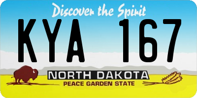 ND license plate KYA167