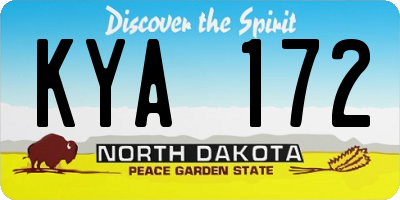 ND license plate KYA172