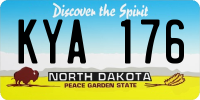 ND license plate KYA176
