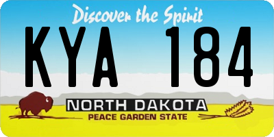ND license plate KYA184