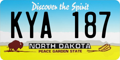 ND license plate KYA187