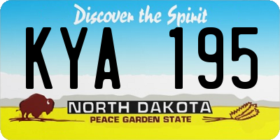 ND license plate KYA195