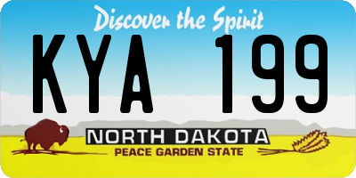 ND license plate KYA199