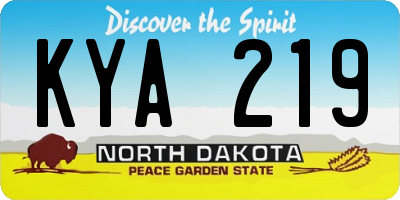 ND license plate KYA219