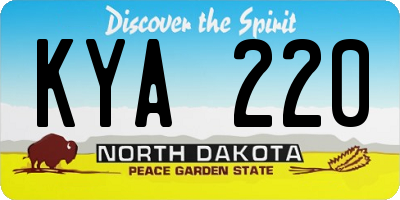 ND license plate KYA220