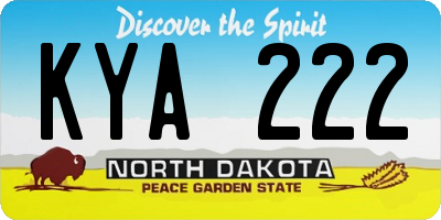 ND license plate KYA222