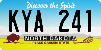 ND license plate KYA241
