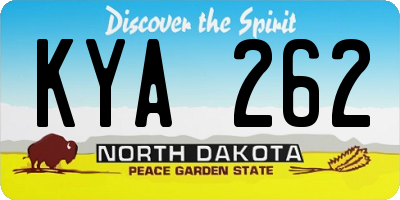 ND license plate KYA262