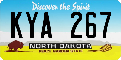 ND license plate KYA267