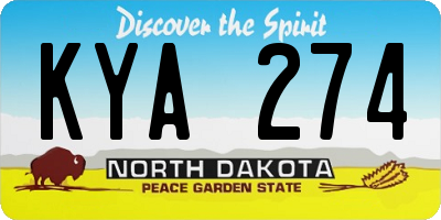 ND license plate KYA274