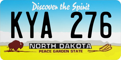 ND license plate KYA276