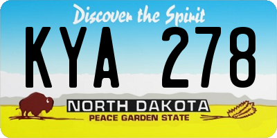 ND license plate KYA278