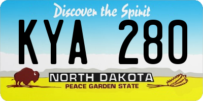 ND license plate KYA280