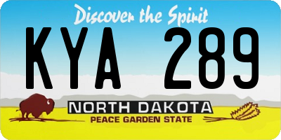ND license plate KYA289