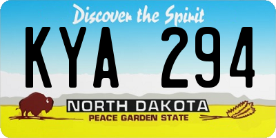 ND license plate KYA294