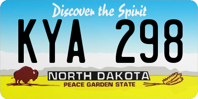 ND license plate KYA298