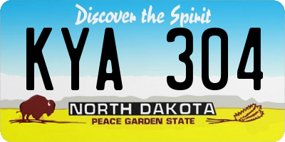 ND license plate KYA304