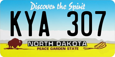 ND license plate KYA307
