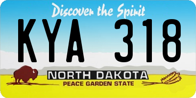 ND license plate KYA318