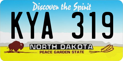 ND license plate KYA319