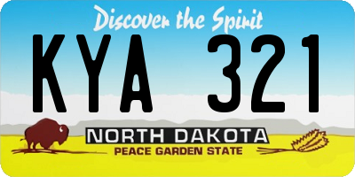 ND license plate KYA321