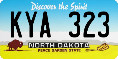 ND license plate KYA323