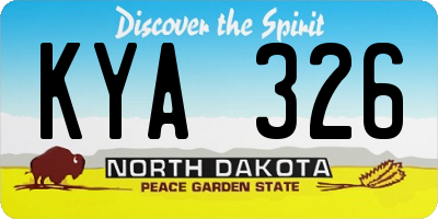 ND license plate KYA326