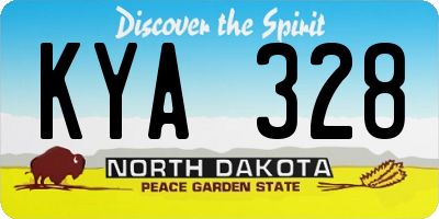 ND license plate KYA328