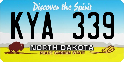 ND license plate KYA339
