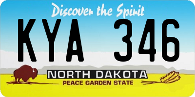 ND license plate KYA346