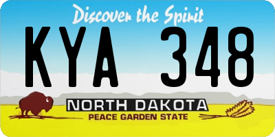 ND license plate KYA348