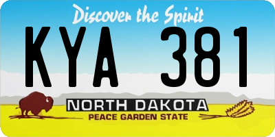 ND license plate KYA381