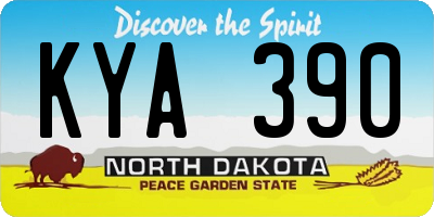 ND license plate KYA390