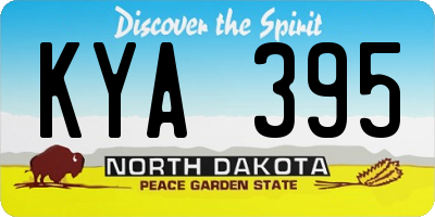 ND license plate KYA395